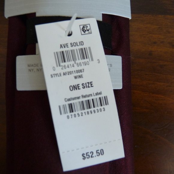 Alfani 100% Silk Burgundy/Wine Slim Necktie - Picture 6 of 6